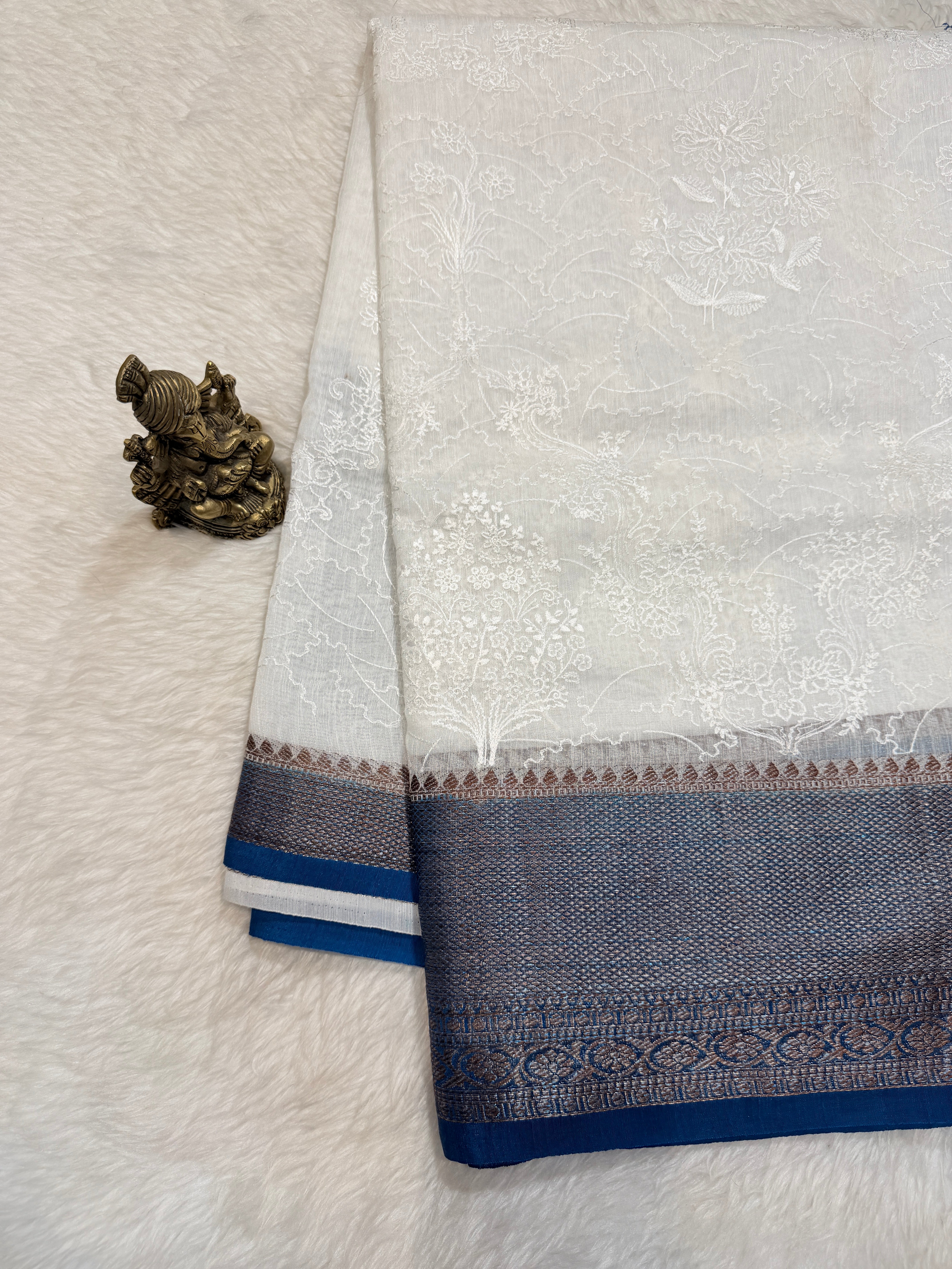 Tussar Banaras White