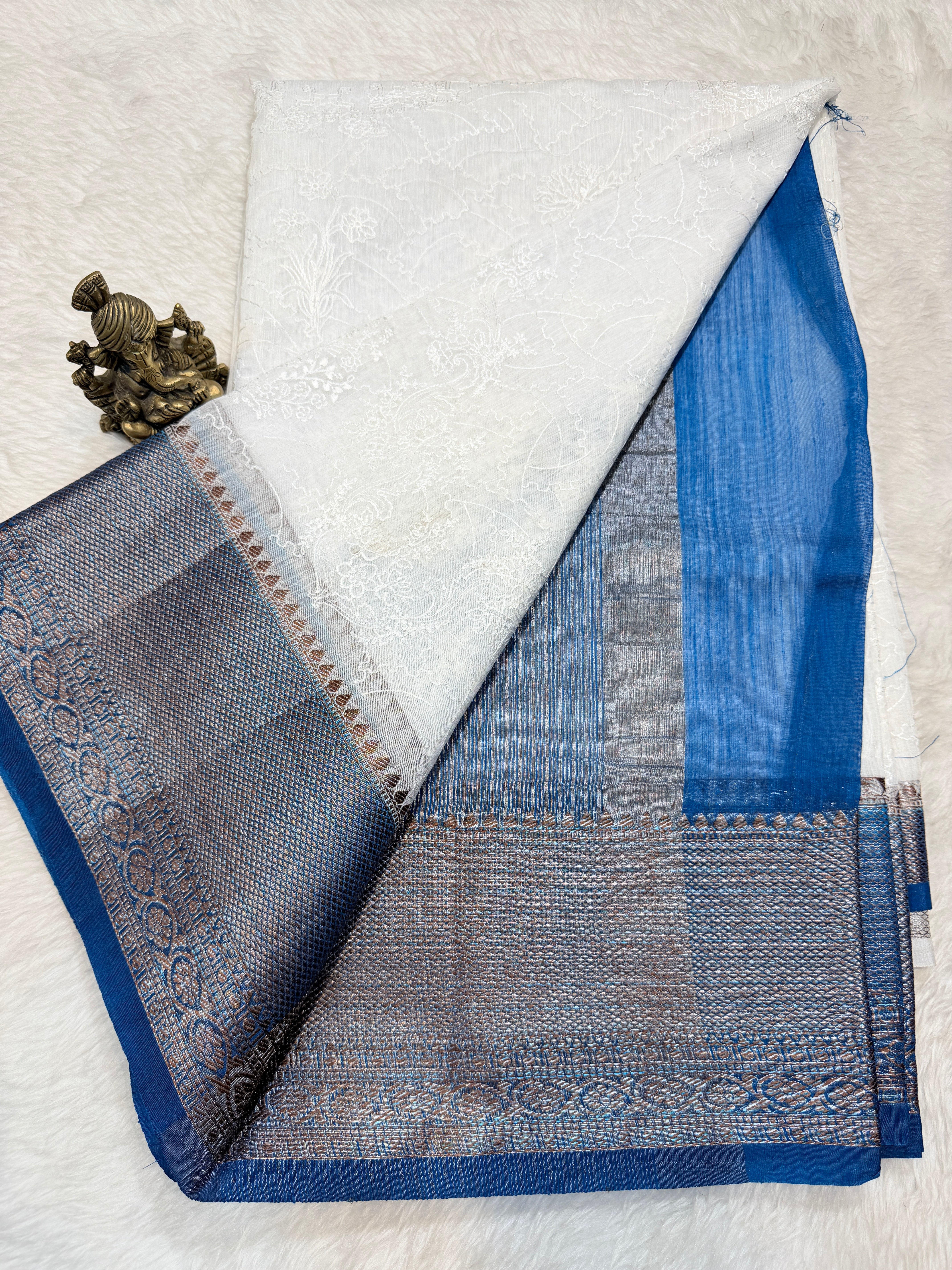 Tussar Banaras White