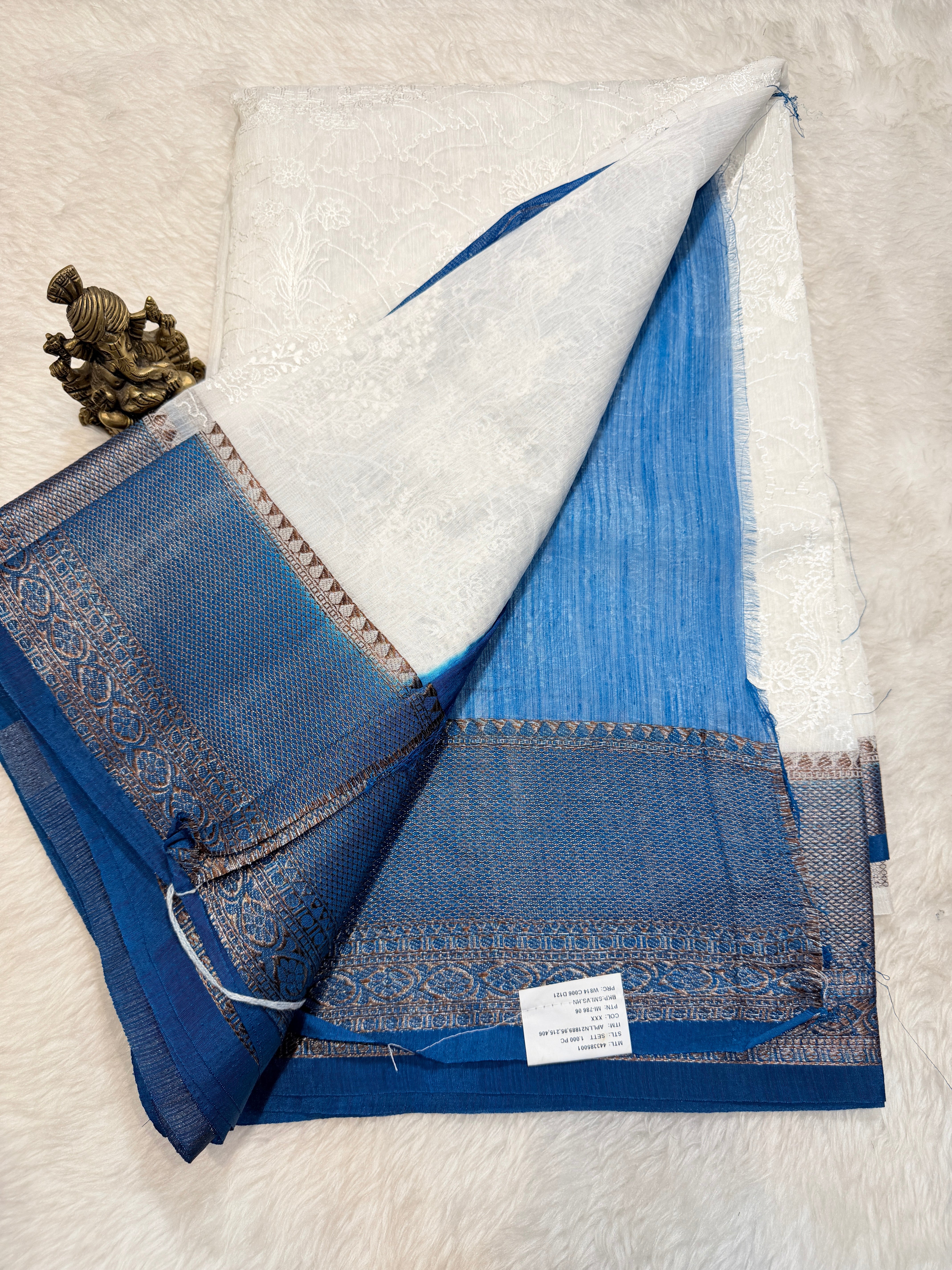 Tussar Banaras White