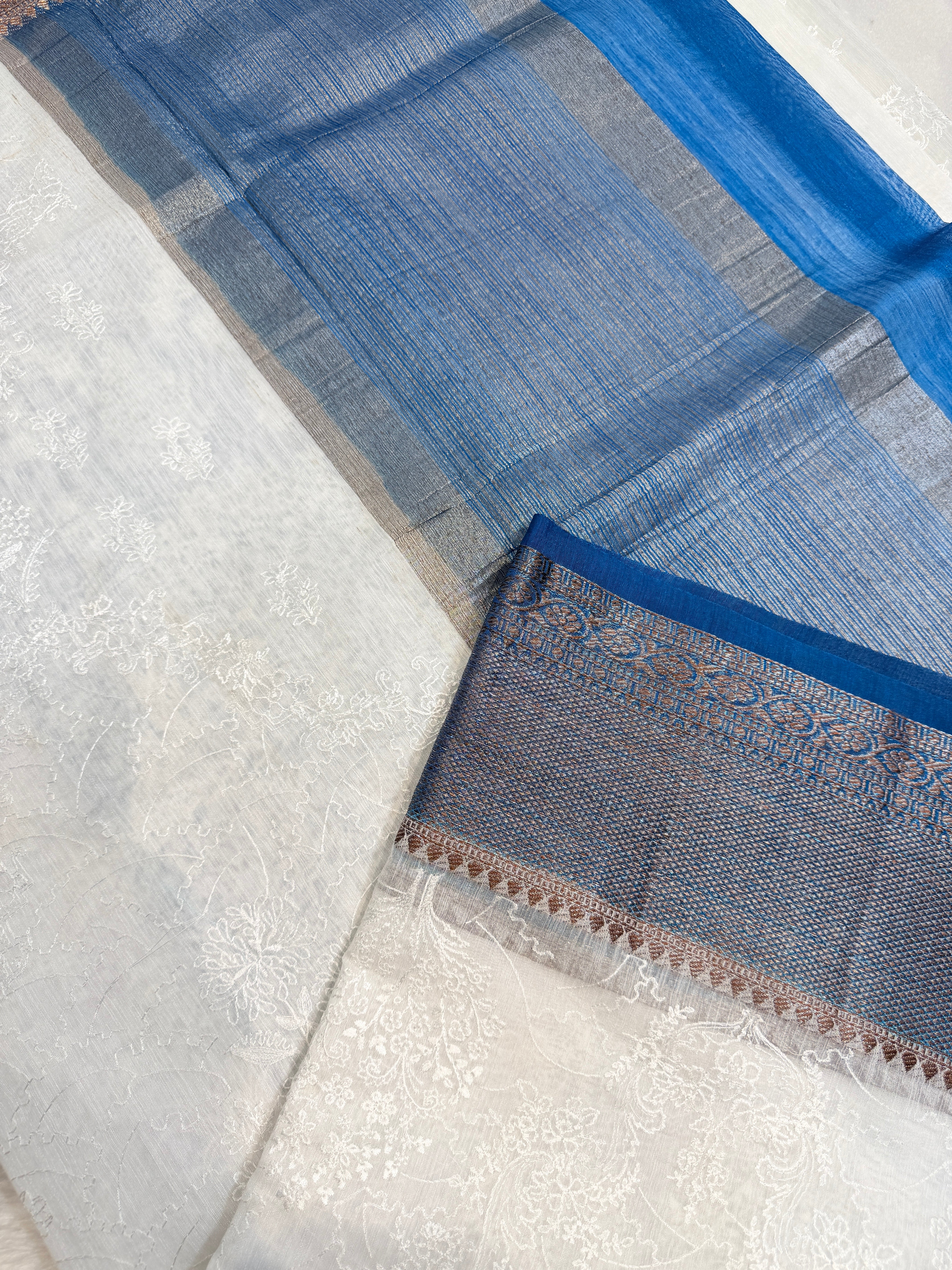 Tussar Banaras White