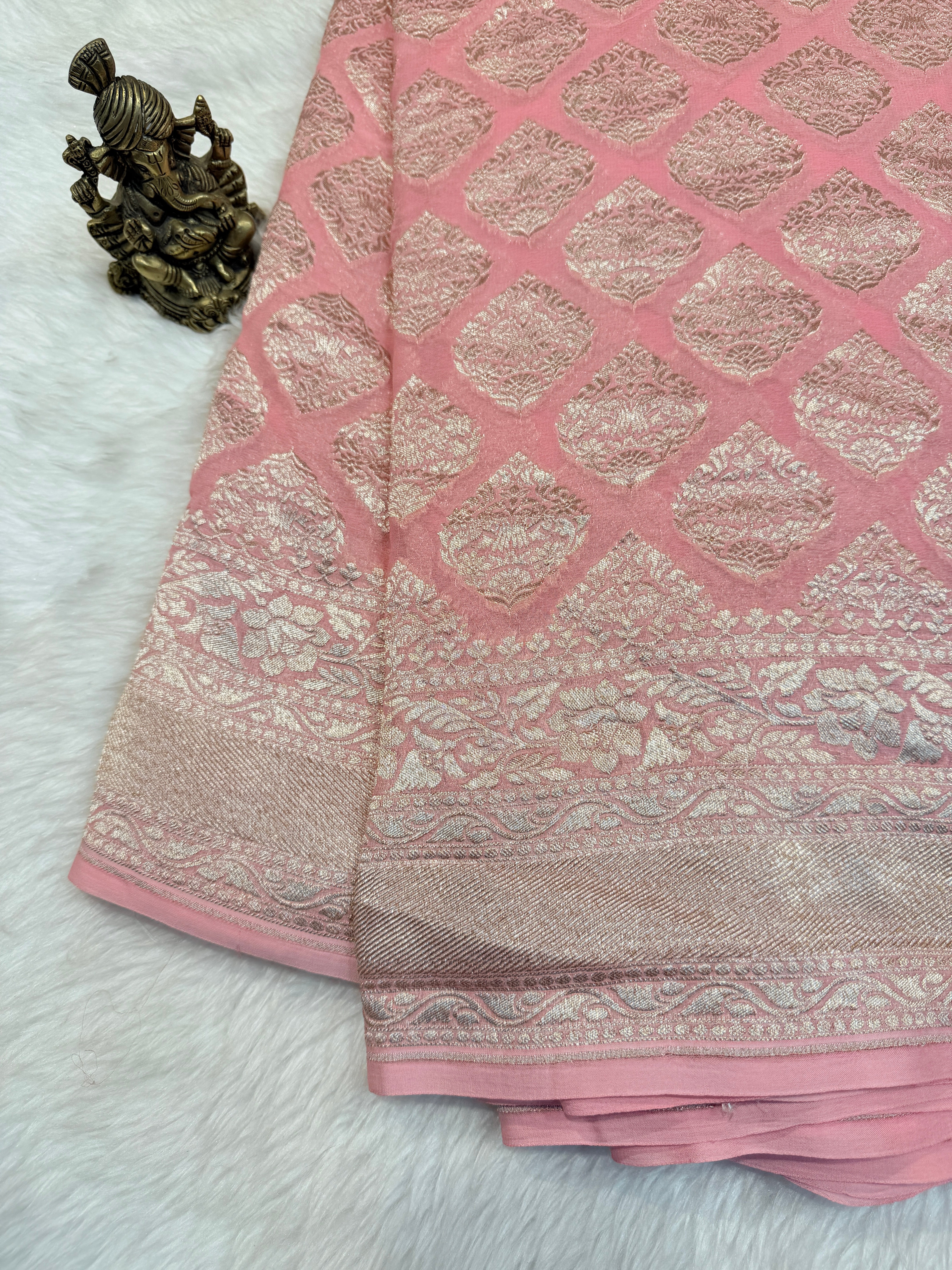 Pure Banaras Crepe Silk (Peach)