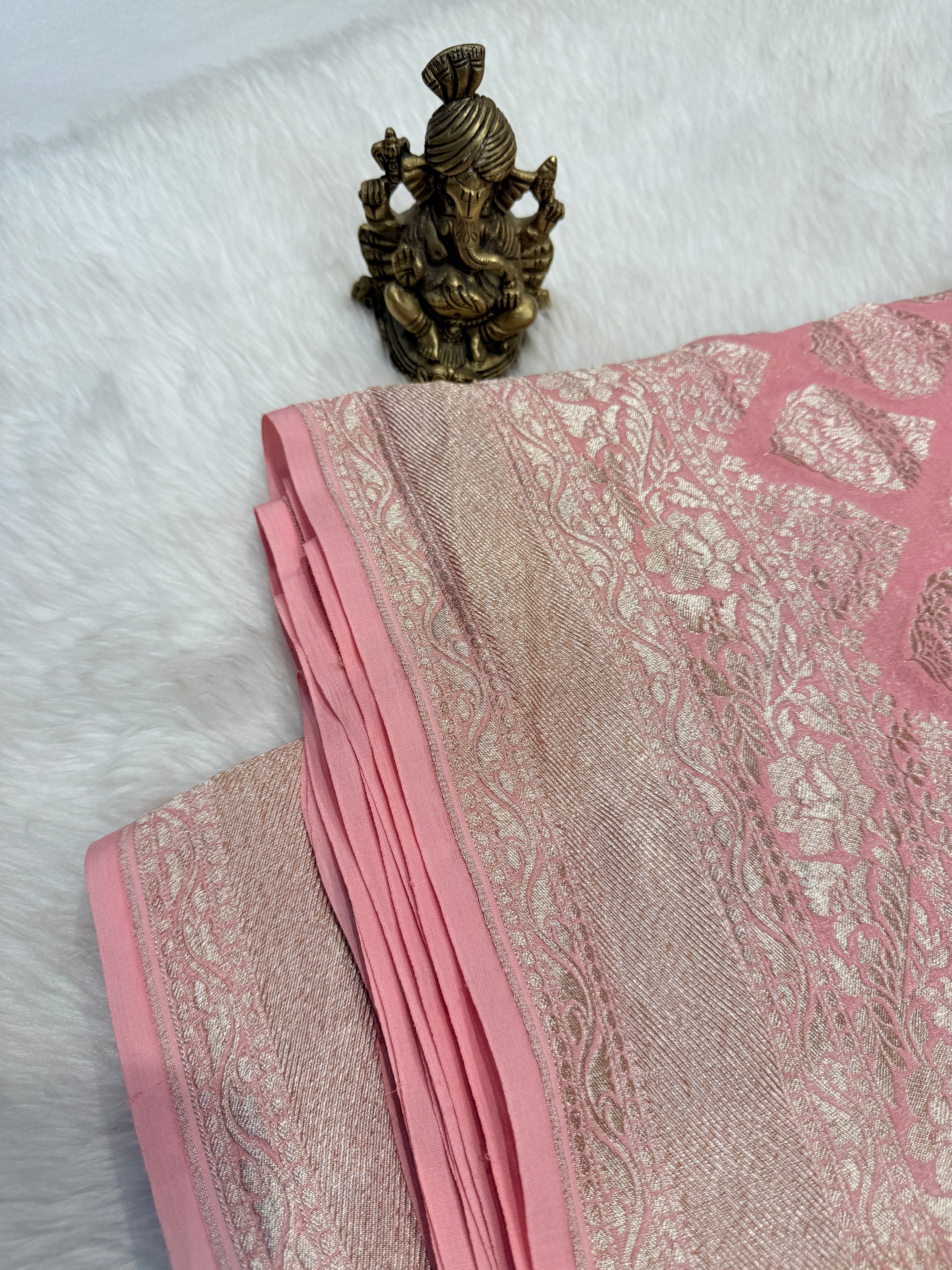 Pure Banaras Crepe Silk (Peach)