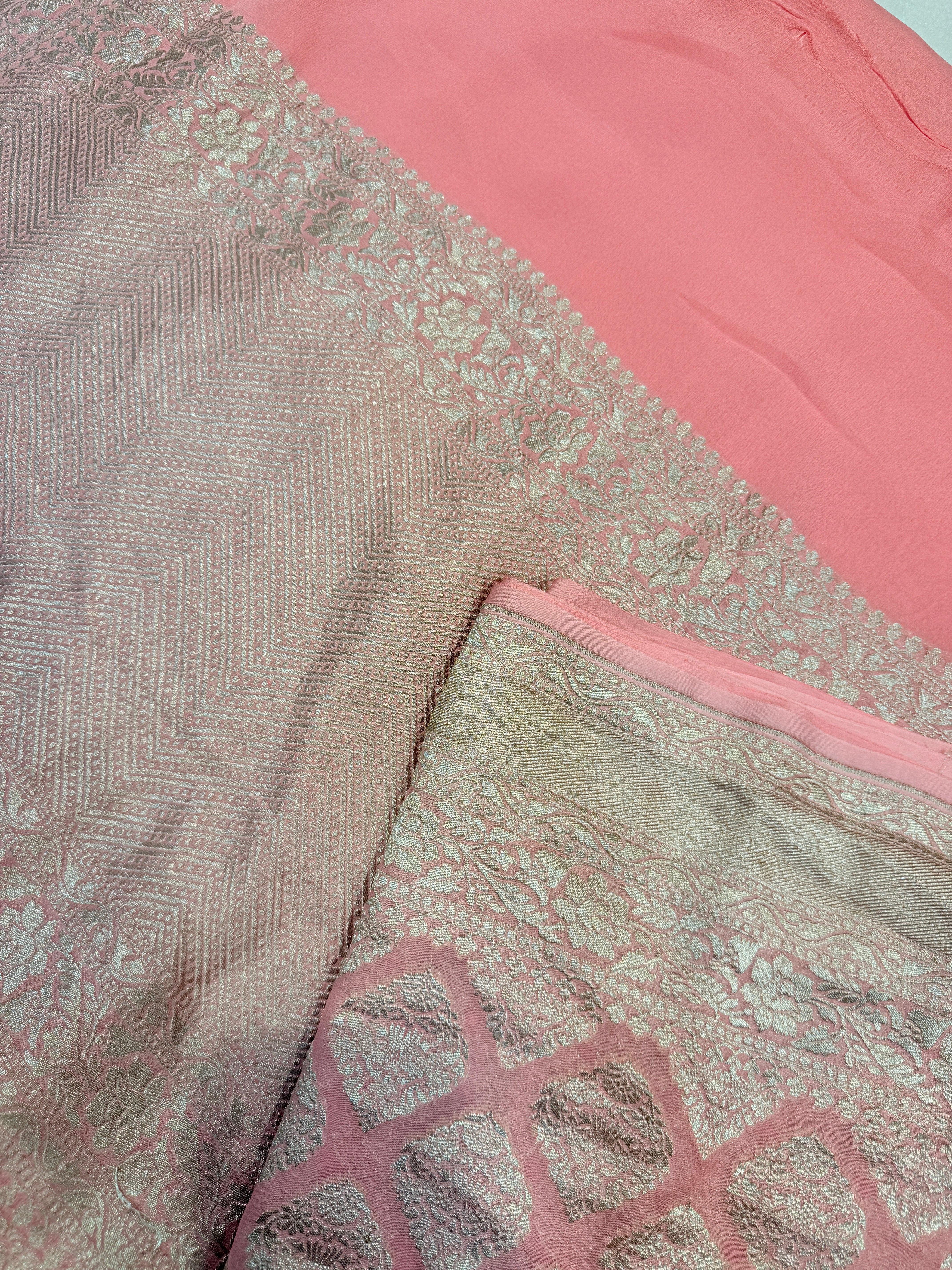 Pure Banaras Crepe Silk (Peach)