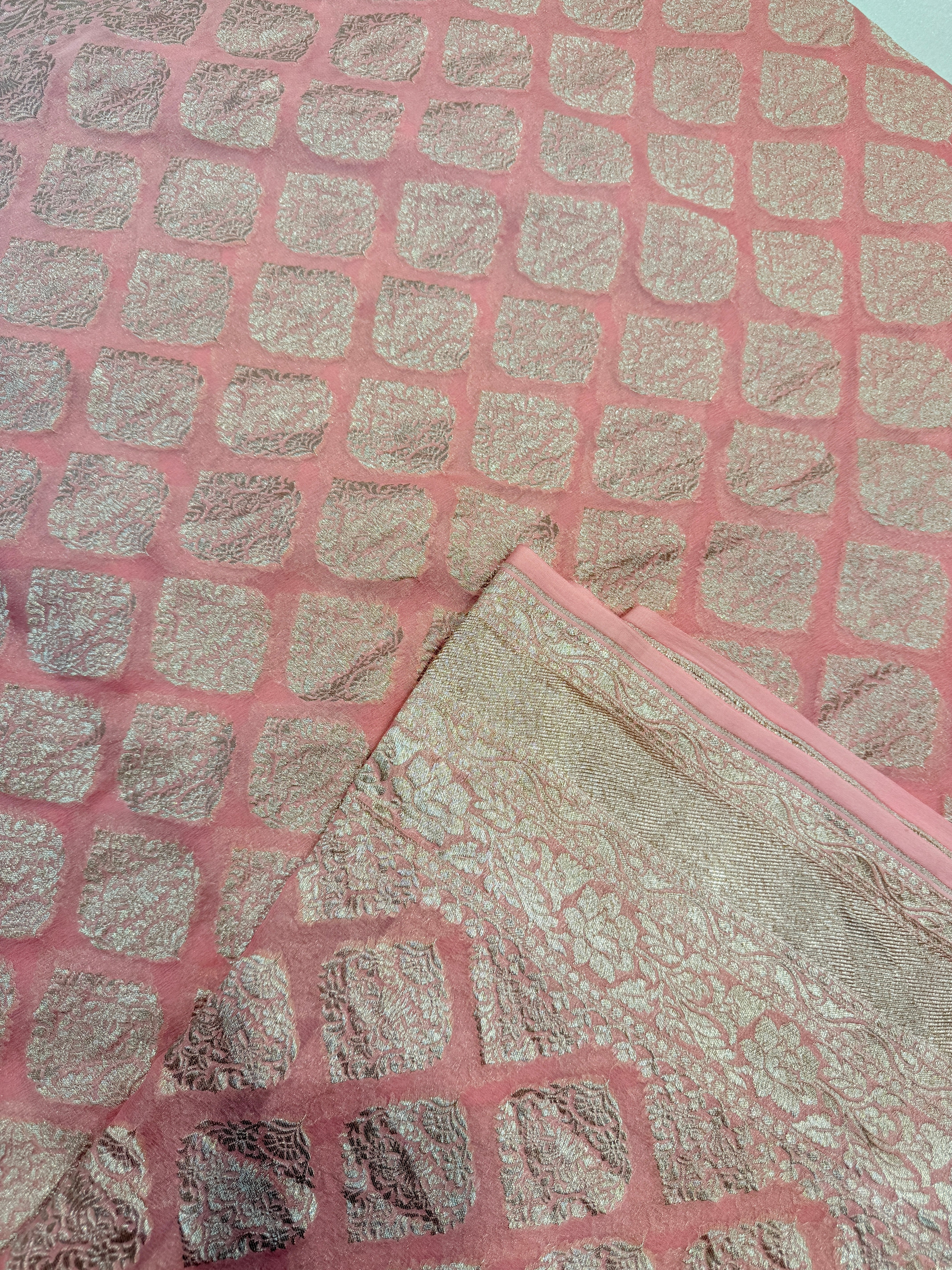 Pure Banaras Crepe Silk (Peach)