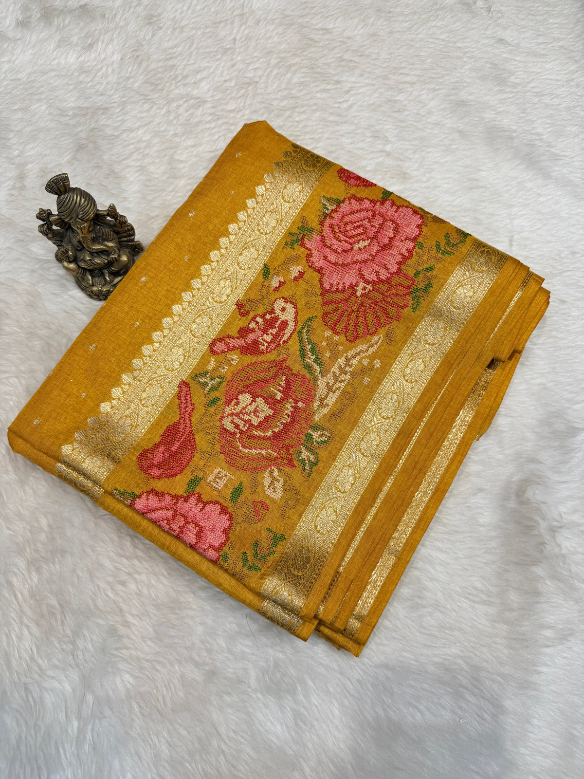 Tussar Embroidery Border