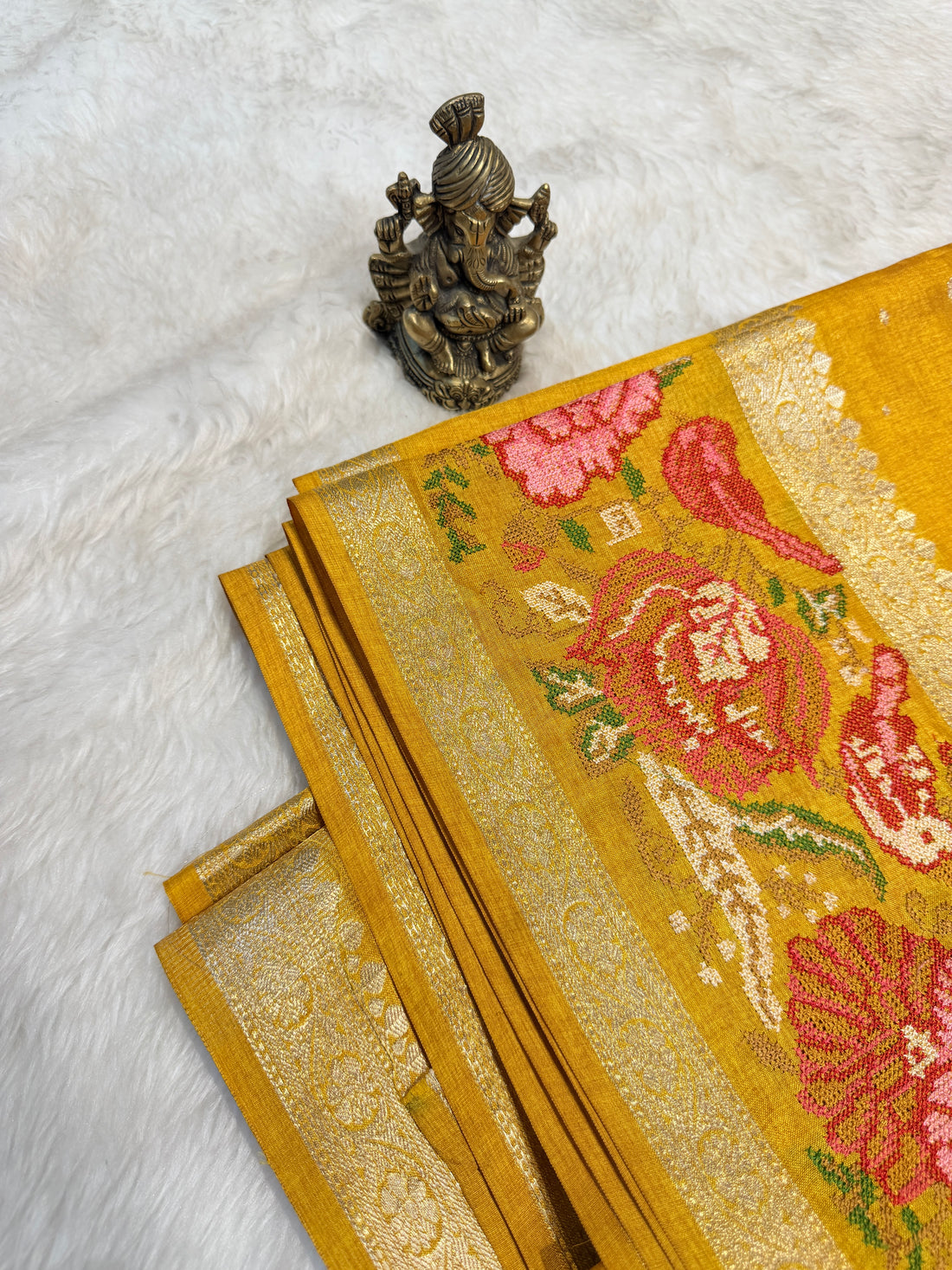 Tussar Embroidery Border