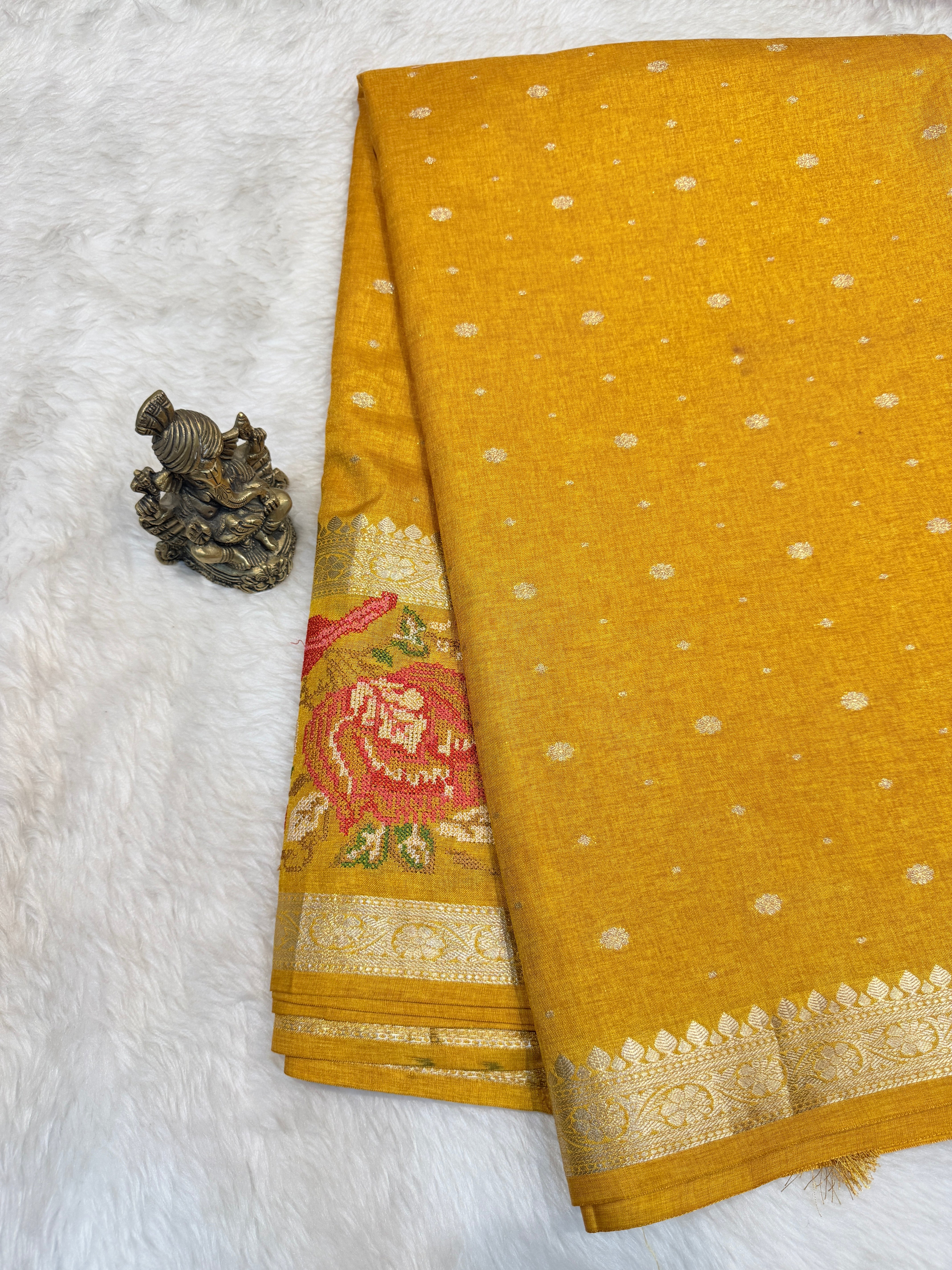 Tussar Embroidery Border