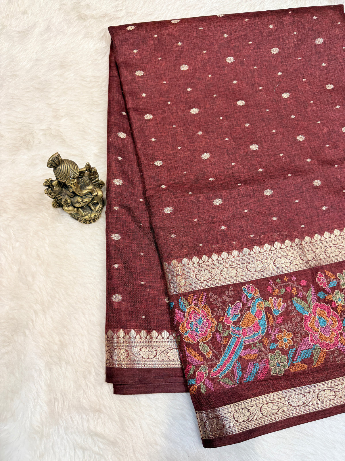 Tussar Embroidery Border
