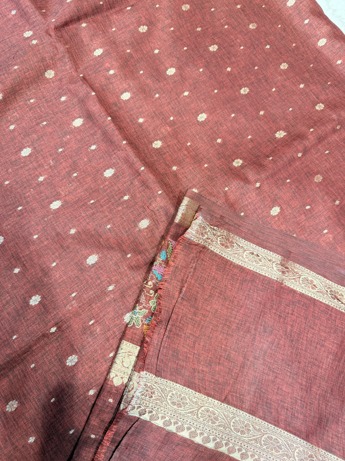 Tussar Embroidery Border