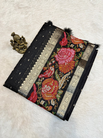 Tussar Embroidery Border