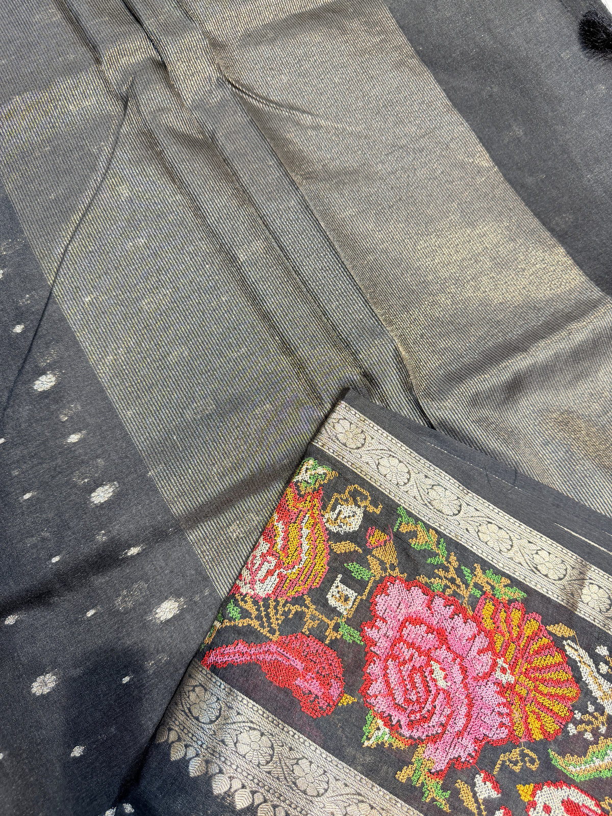 Tussar Embroidery Border