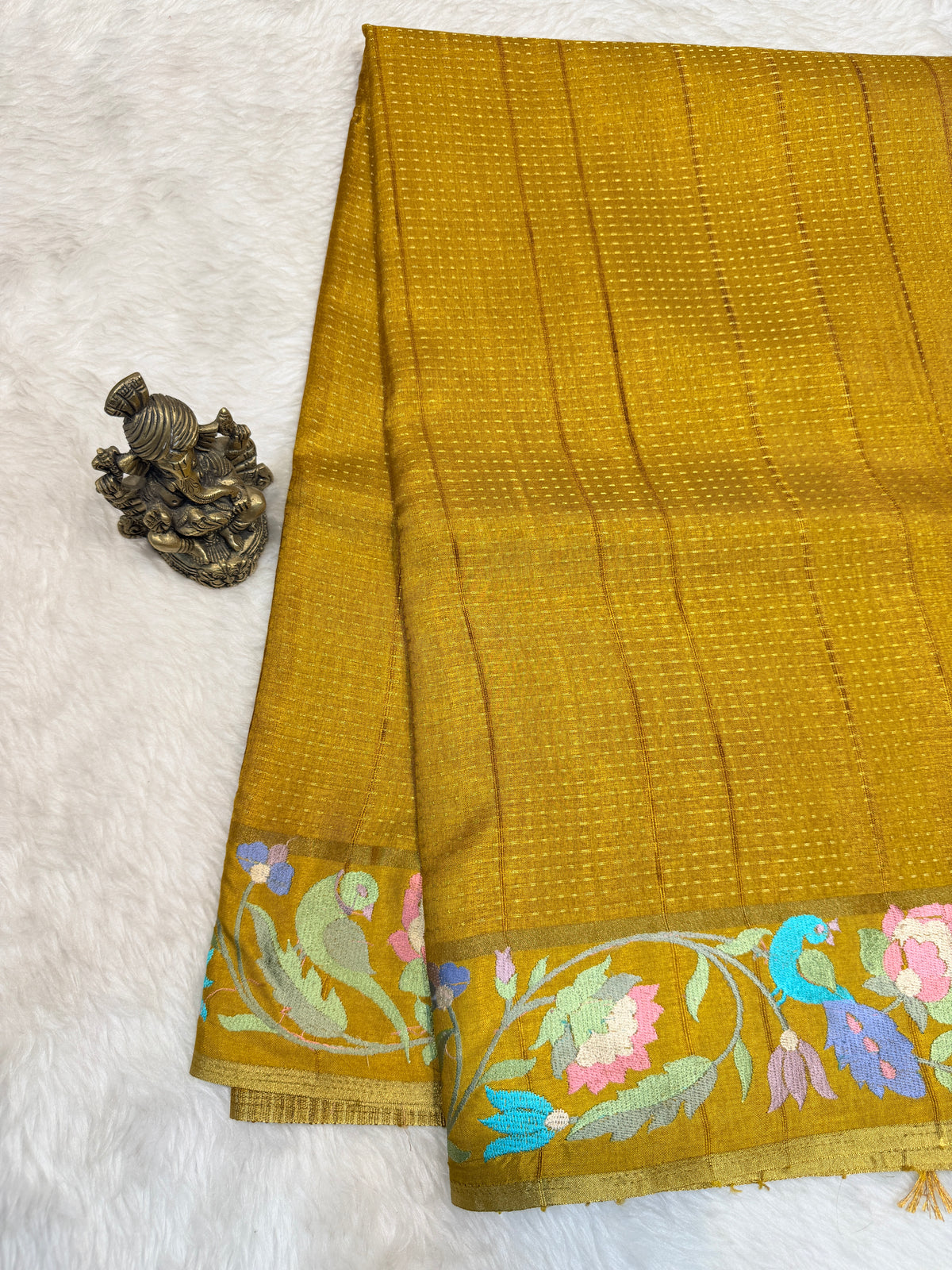 Tussar Silk Bird Embroidery
