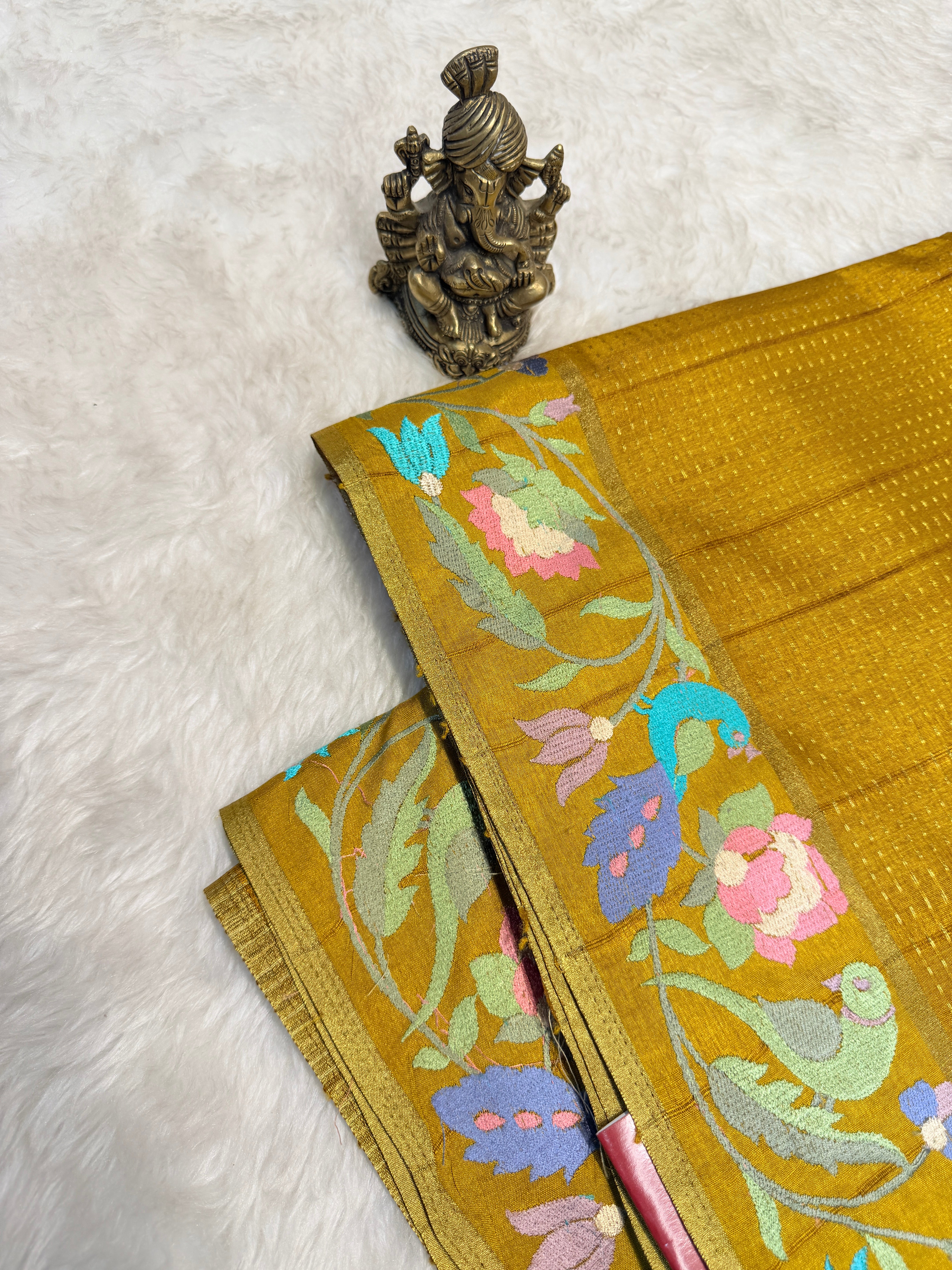 Tussar Silk Bird Embroidery