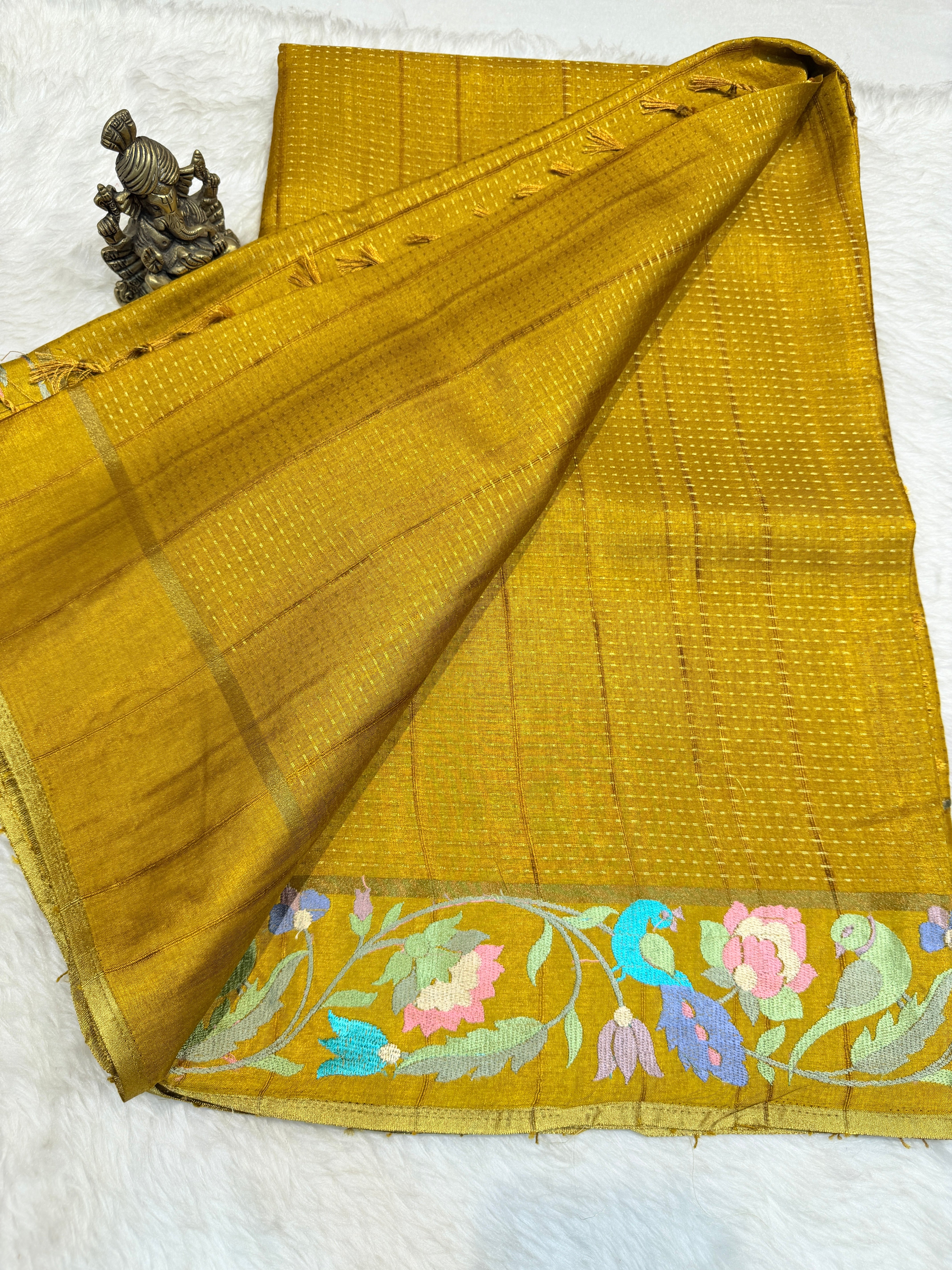Tussar Silk Bird Embroidery