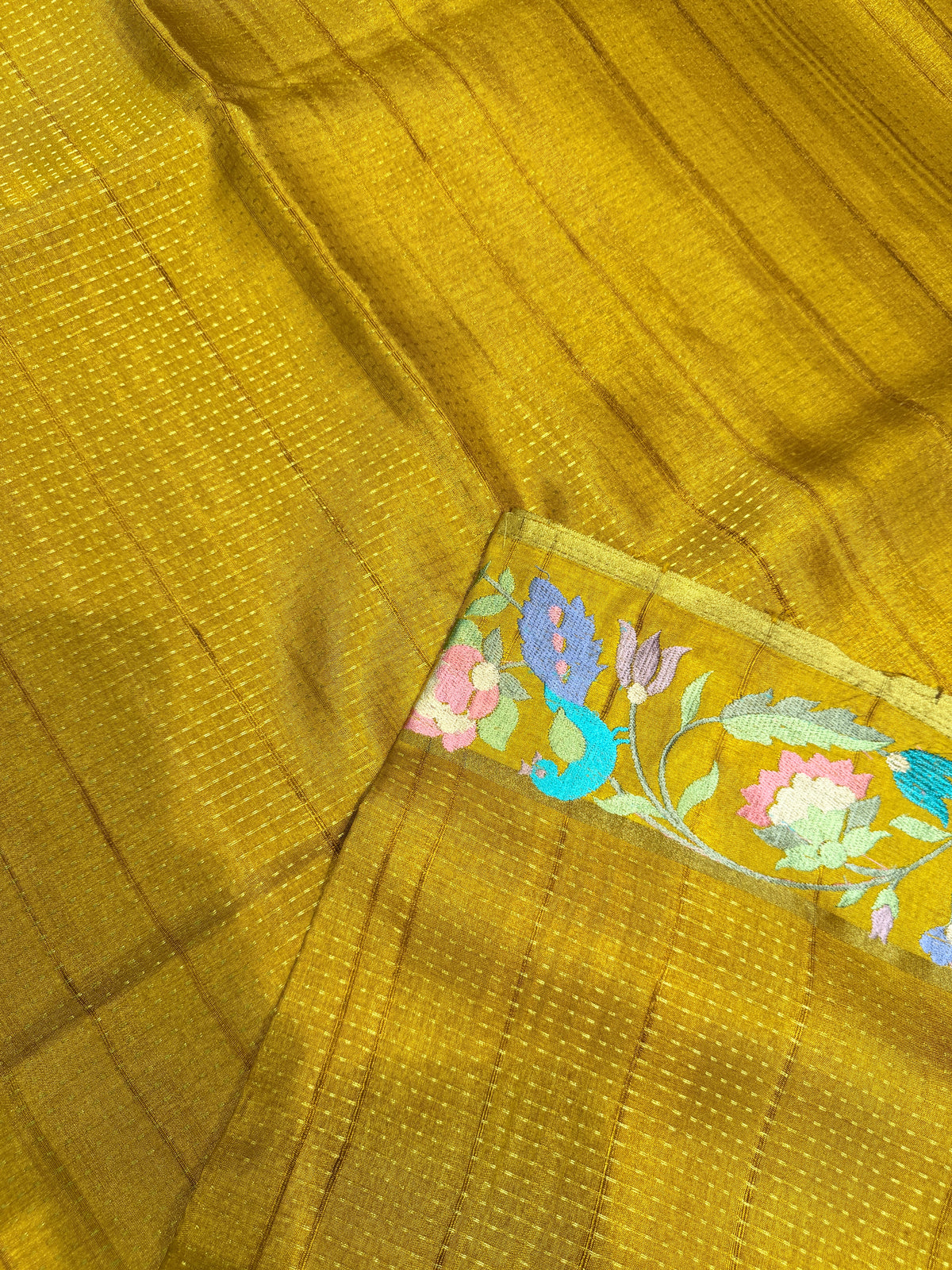 Tussar Silk Bird Embroidery
