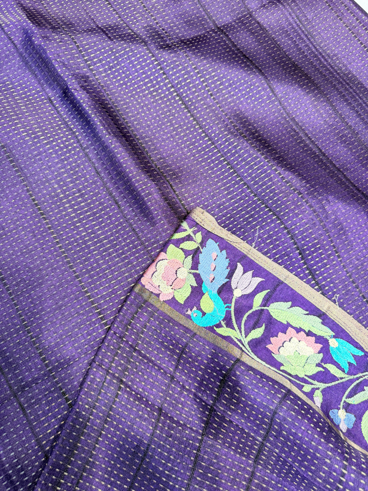 Tussar Silk Bird Embroidery