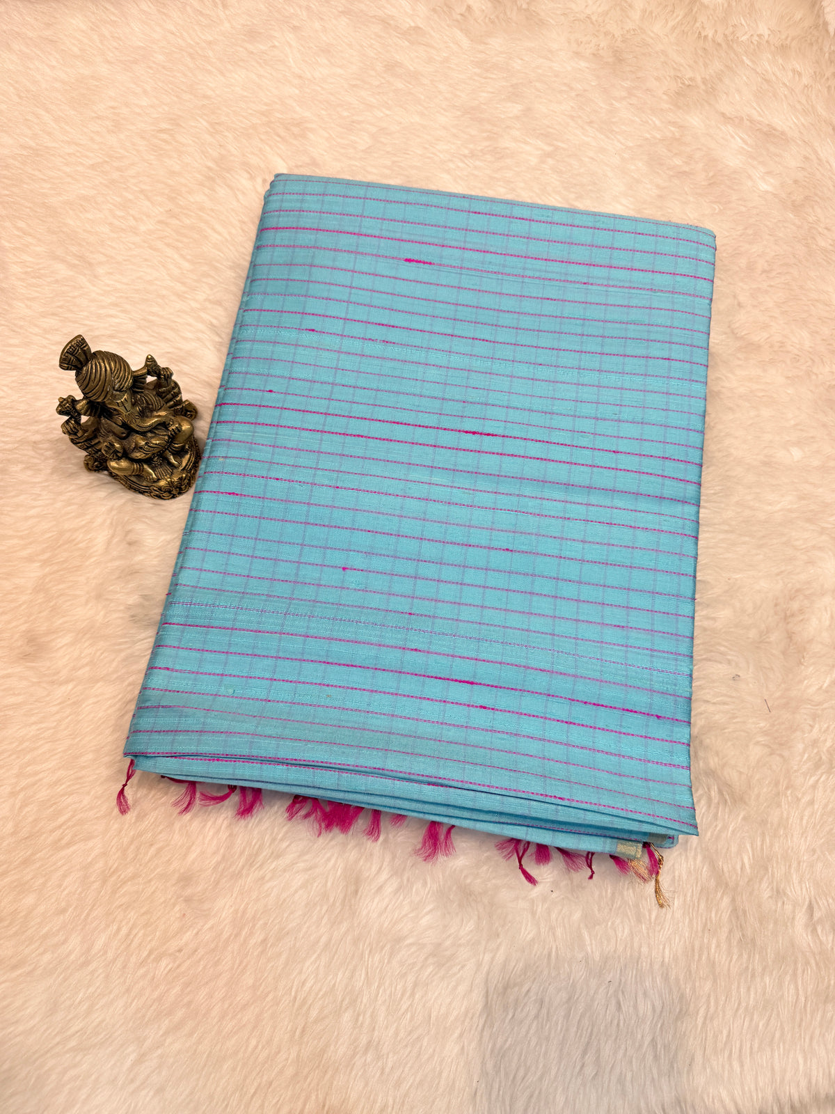 Premium Pure Raw Silk Checks Contrast Rich Pallu