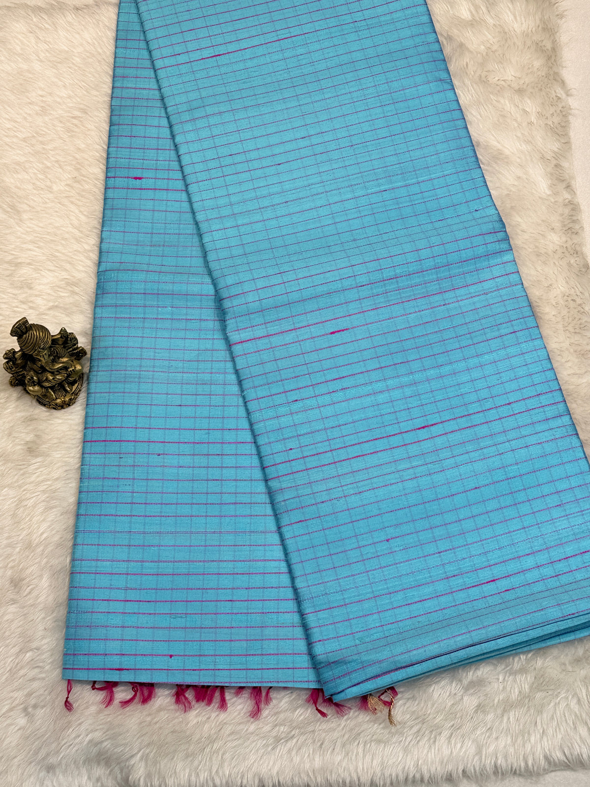 Premium Pure Raw Silk Checks Contrast Rich Pallu