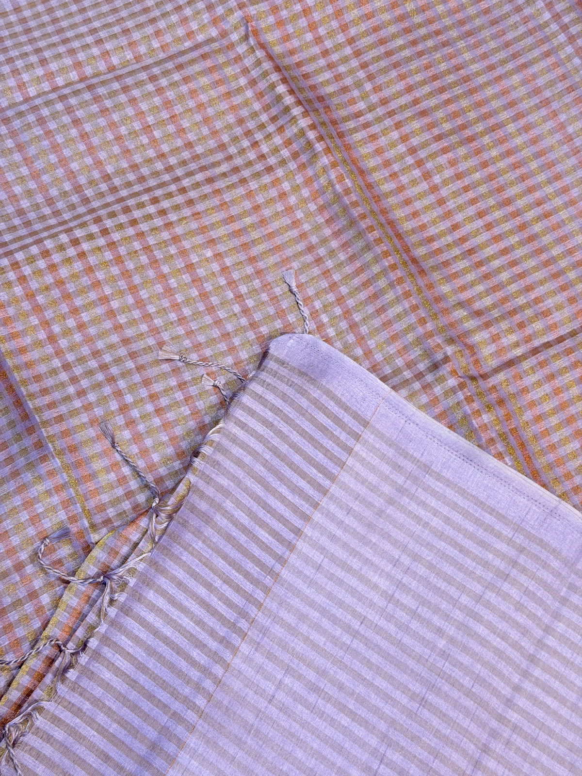 Tussar Silk Small Checks