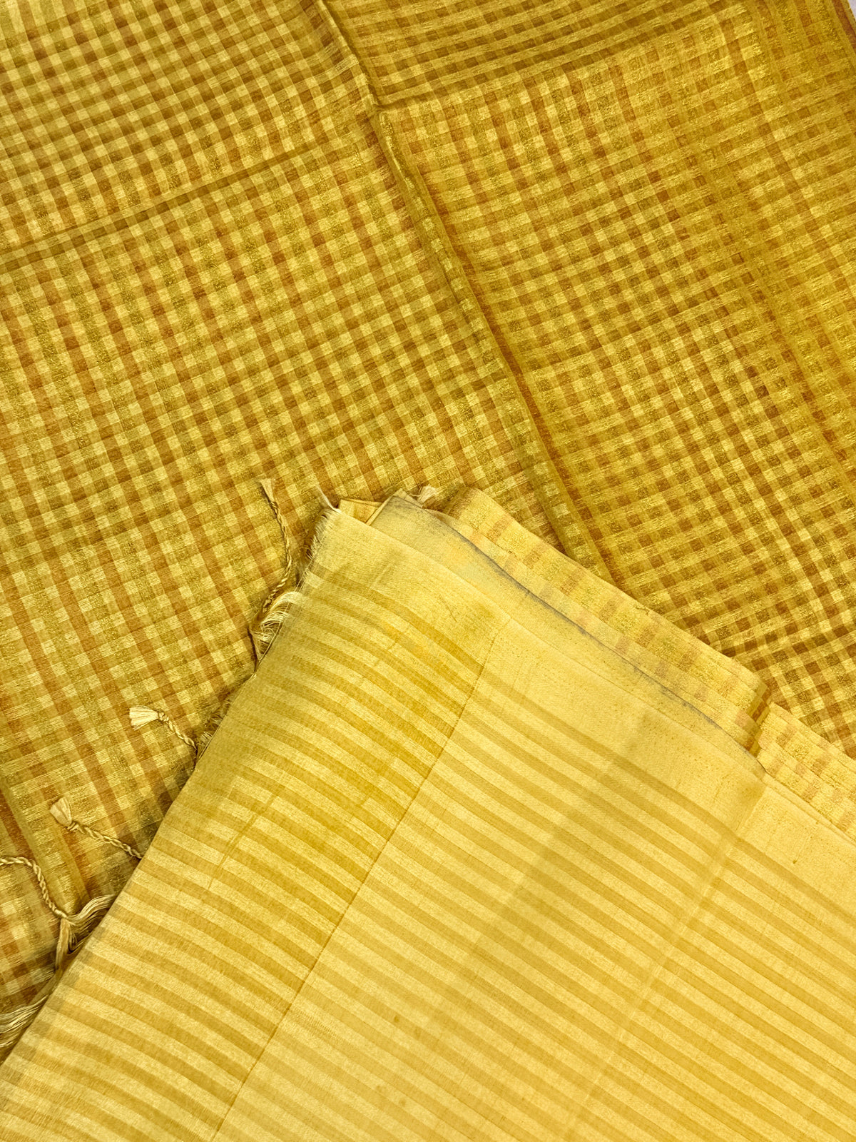 Tussar Silk Small Checks