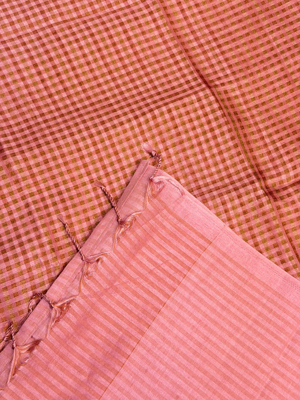 Tussar Silk Small Checks