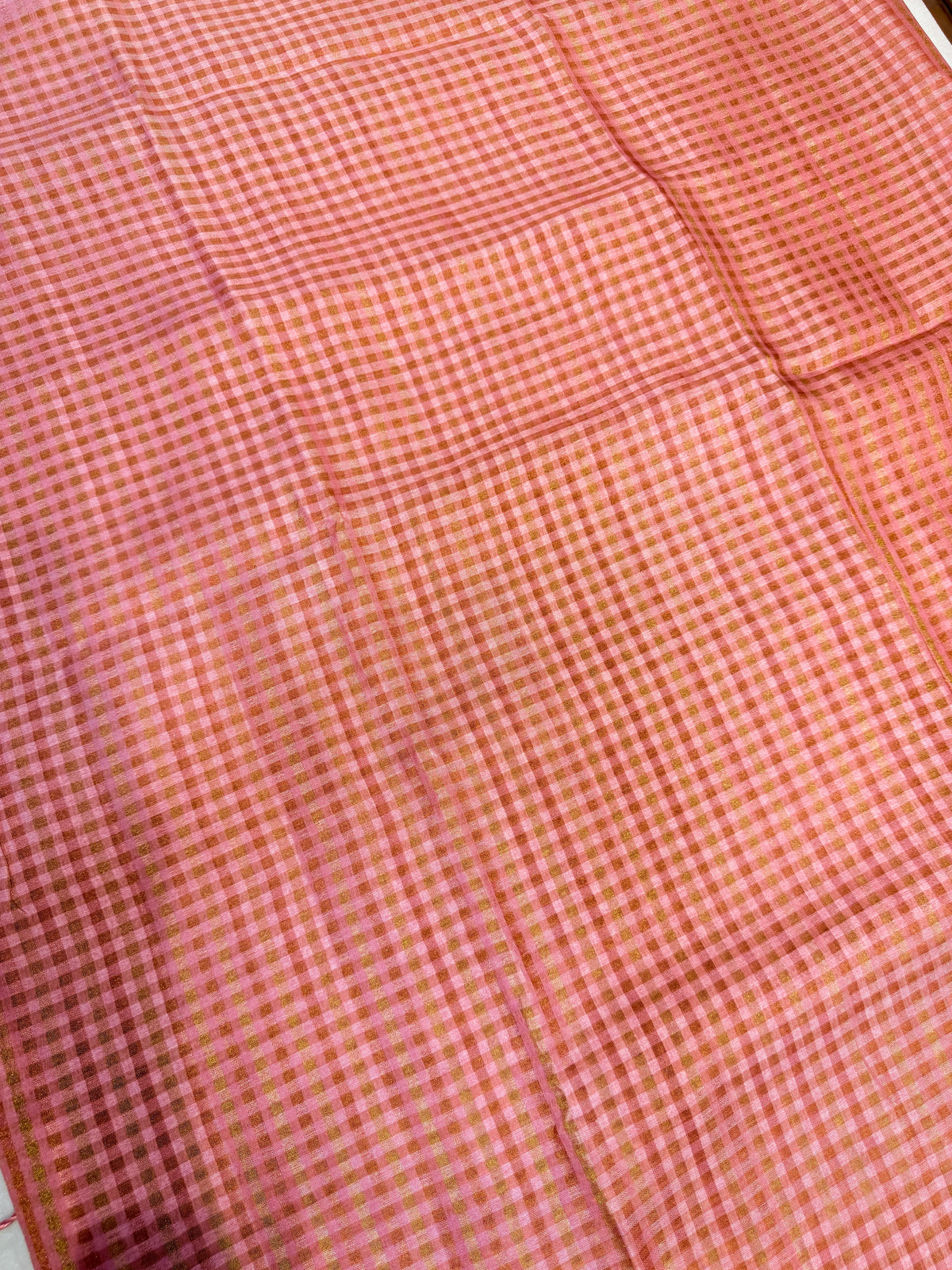 Tussar Silk Small Checks