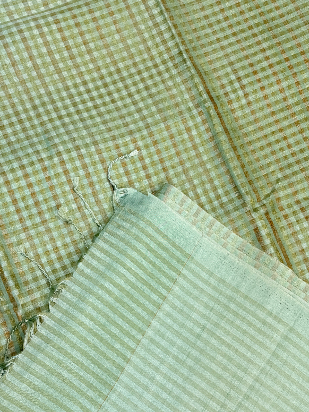 Tussar Silk Small Checks