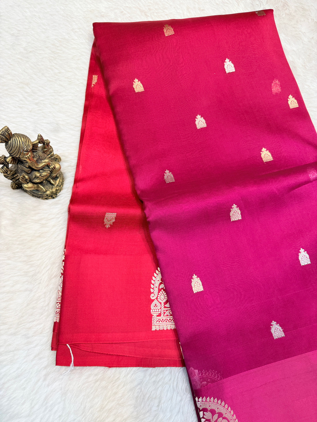Pure Kora Banaras Silk -Magenta
