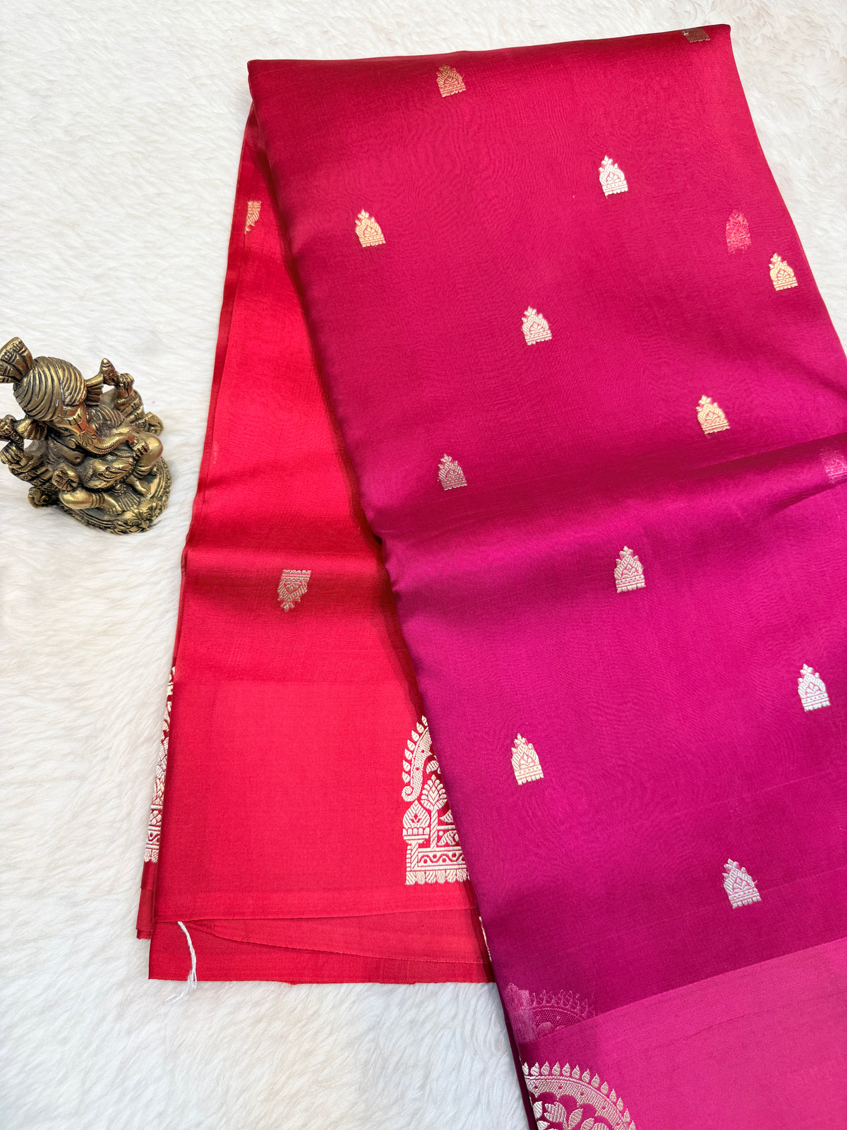 Pure Kora Banaras Silk -Magenta