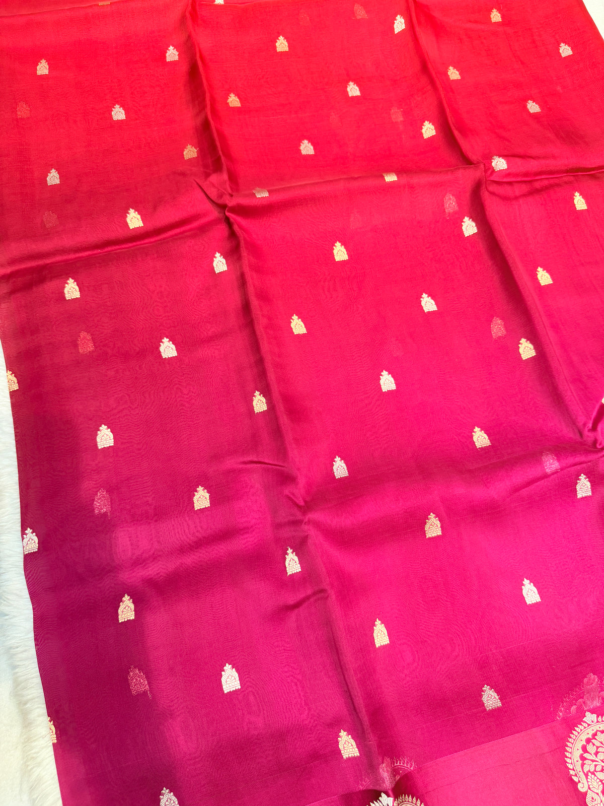 Pure Kora Banaras Silk -Magenta