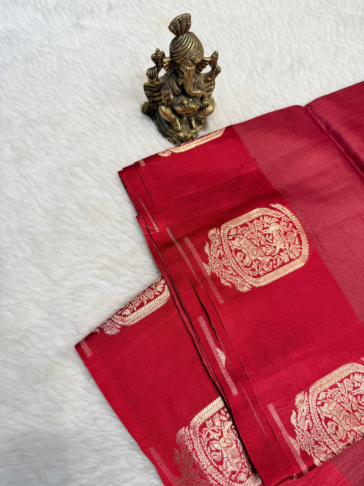 Pure Tussar Silk Designer -Maroon Red