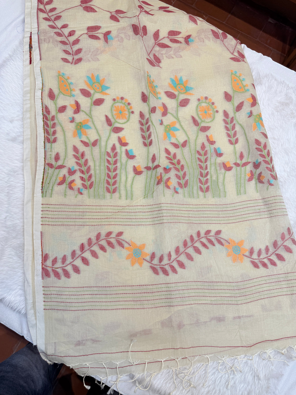 Pure Jamdani Handloom Cotton Saree