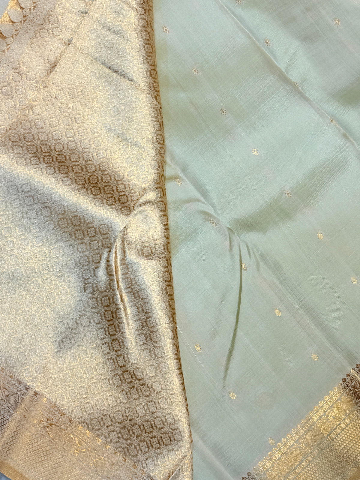 Premium Pure Raw Soft Silk Contrast- Cream