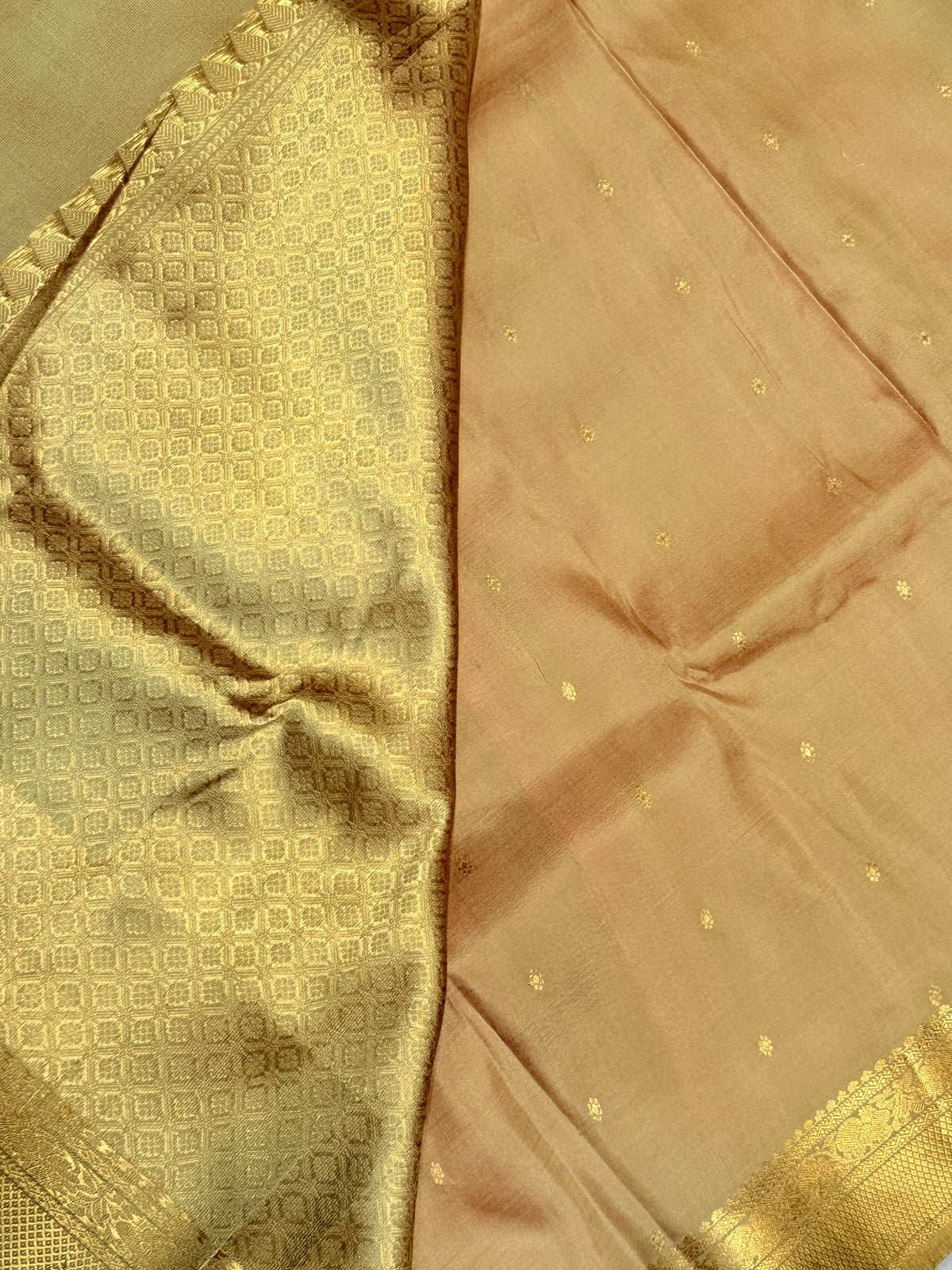 Premium Pure Raw Soft Silk Contrast- Pastal Green