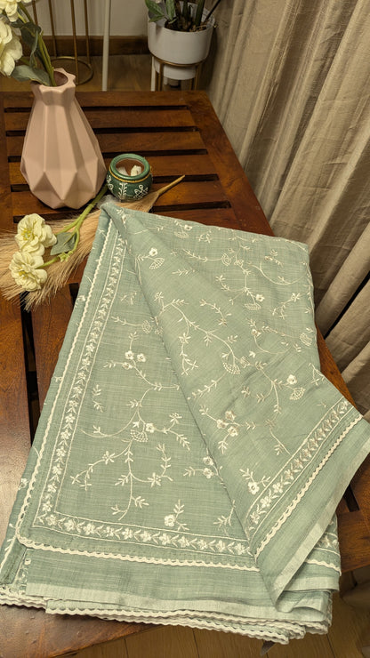 Linen embroidery-Green