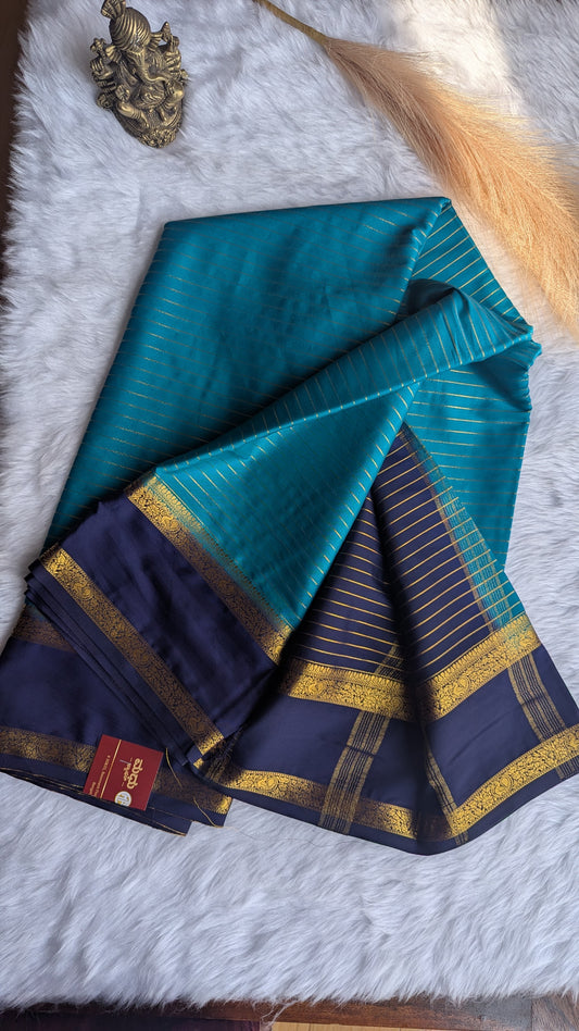 Blue Semi Mysore Silk Saree