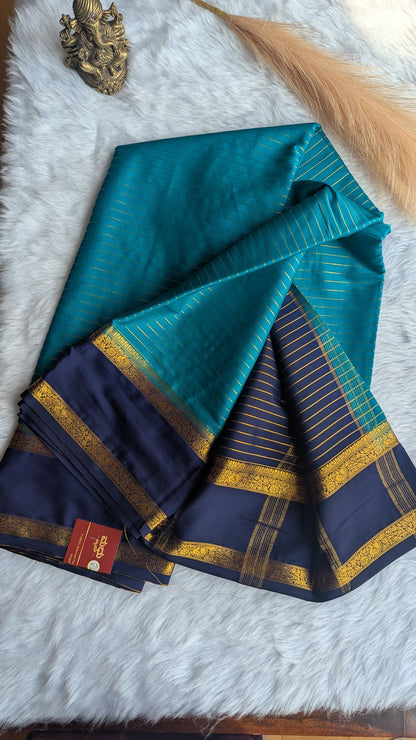 Blue Semi Mysore Silk Saree
