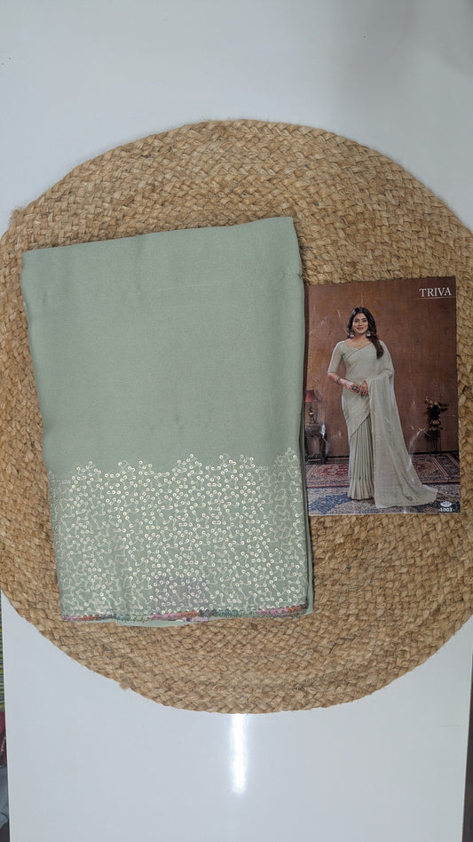 Simple Fancy Saree - Pastel colors