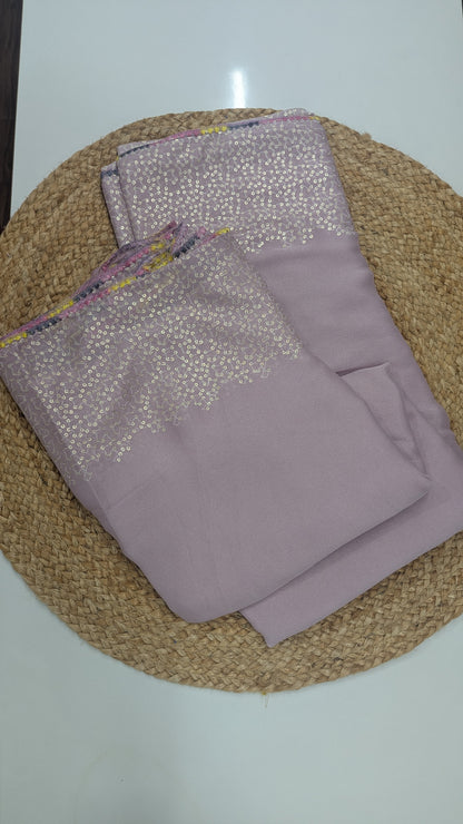 Simple Fancy Saree - Pastel colors