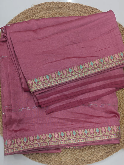 Pink Work and Party Saree