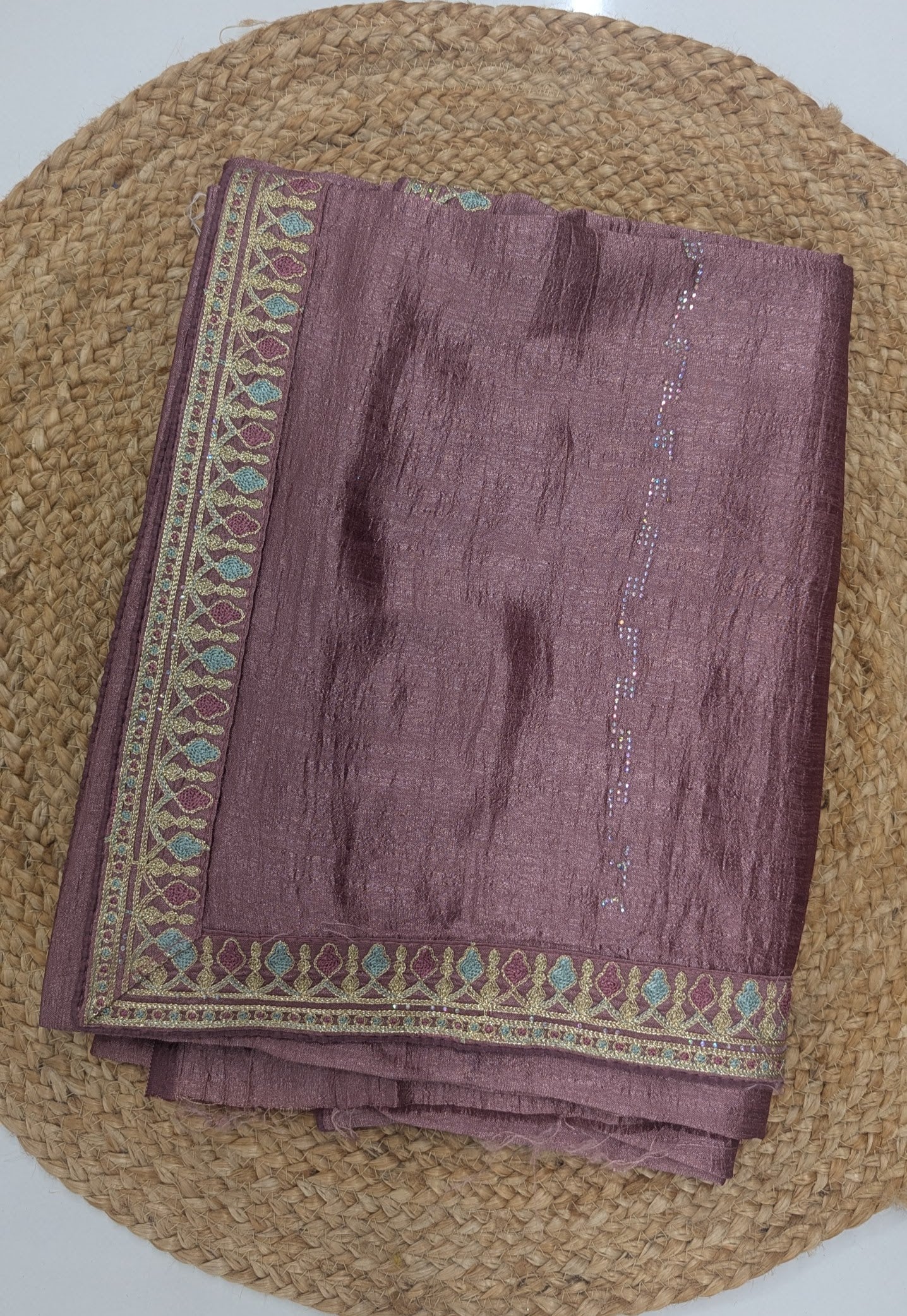 Wine color Work and Party Saree