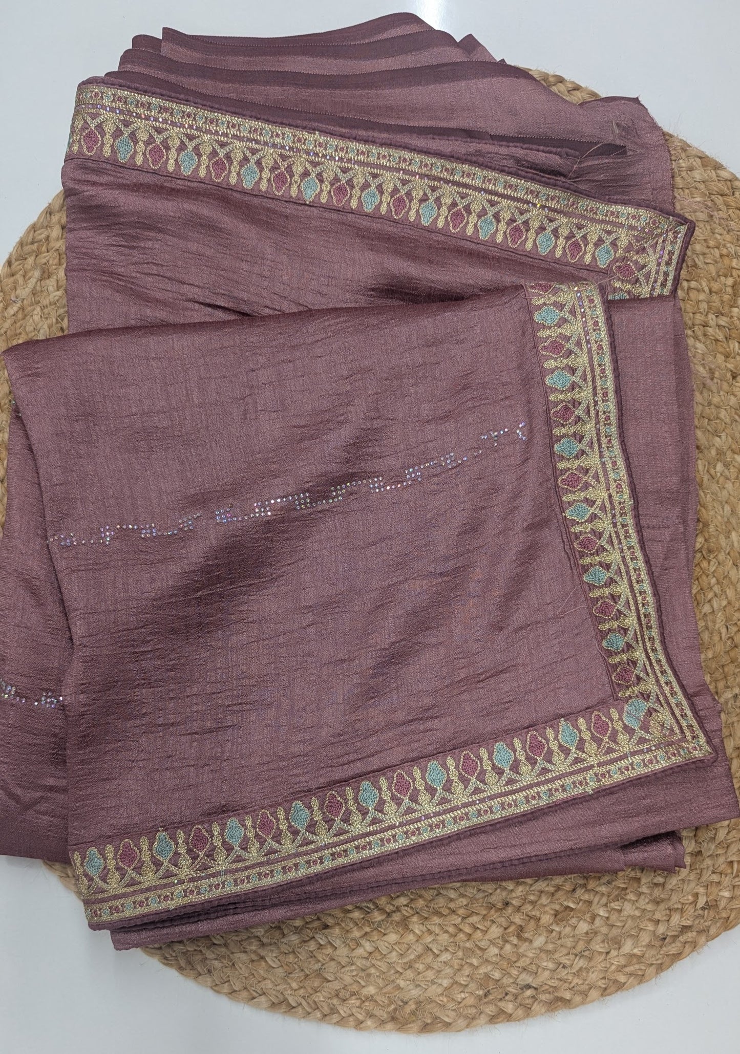 Wine color Work and Party Saree