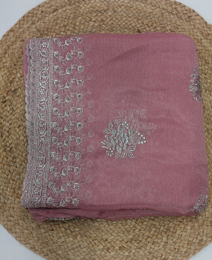 Pink Tissue Party Wear Saree