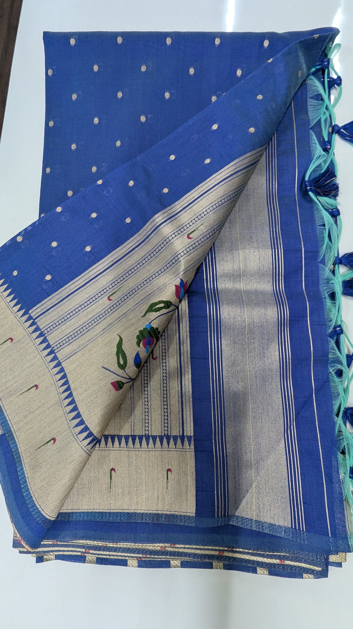 Royal Blue Khatan Silk Saree