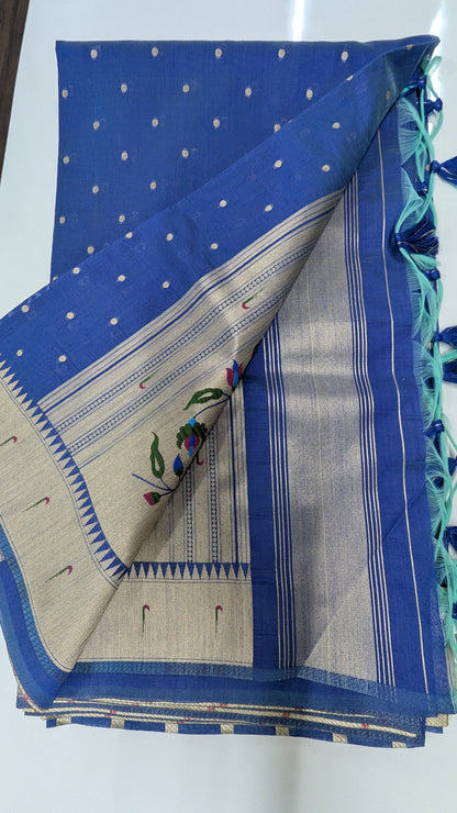 Royal Blue Khatan Silk Saree
