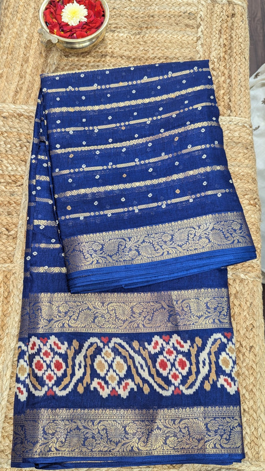 Blue Semi Mysore Silk Saree