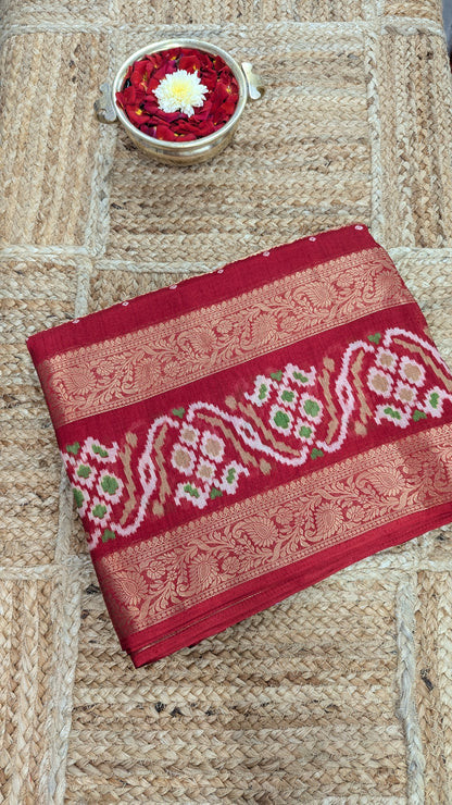 Red Semi Mysore Silk Saree