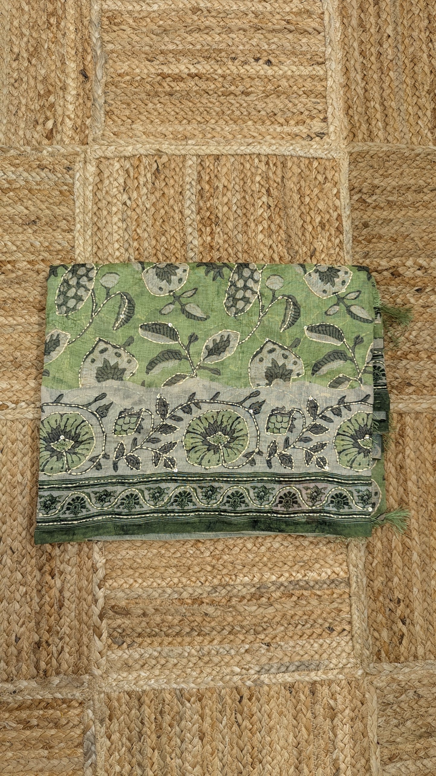 Soft Cotton Saree with Kantha Work