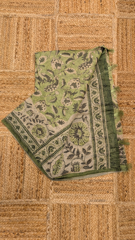 Soft Cotton Saree with Kantha Work