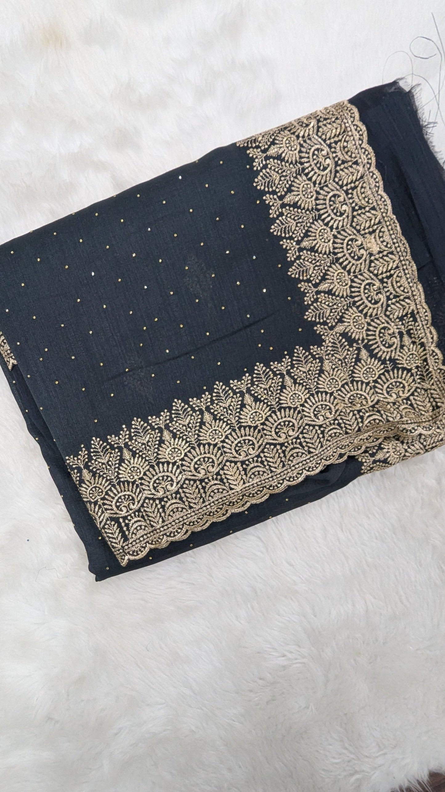 Elephant Grey and Golden Zardozi Work border Saree